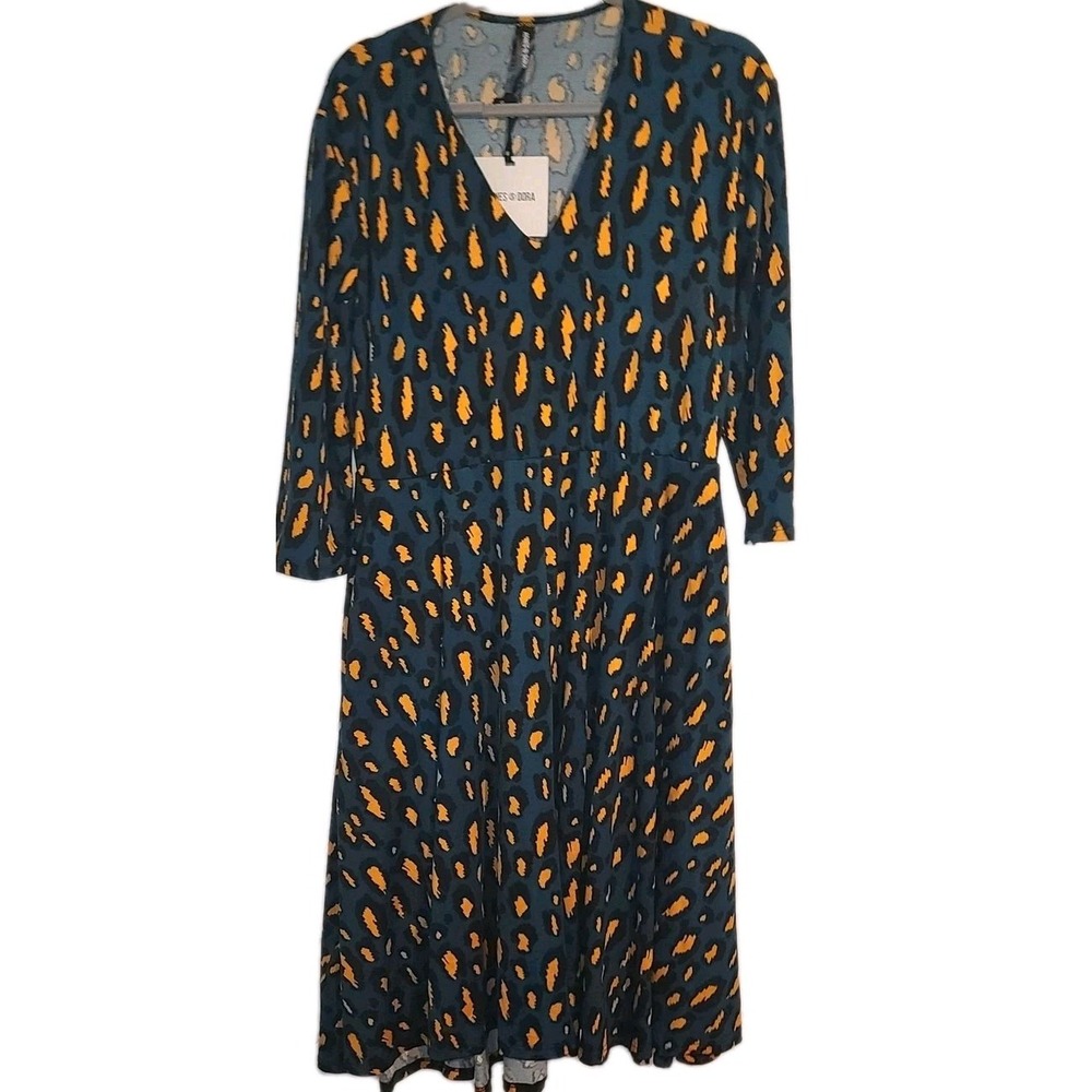 NWT Agnes & Dora Women's Animal Print Long Sleeve Oakley Dress Size L 12-14